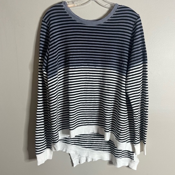 Left of Center Size XL Stripe Asymmetric Swing Ombre Sweater GSB - Picture 1 of 6